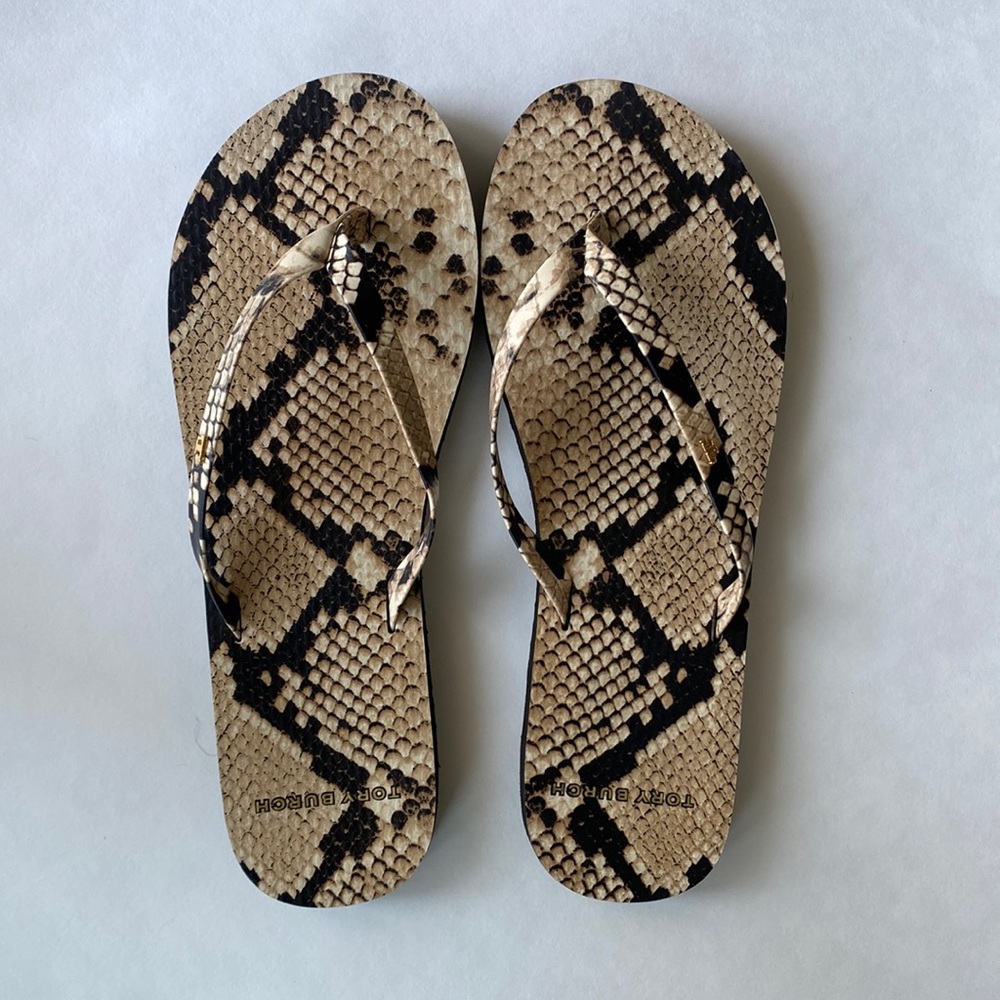 Tory Burch Printed Leather Flip Flop -Snake Skin